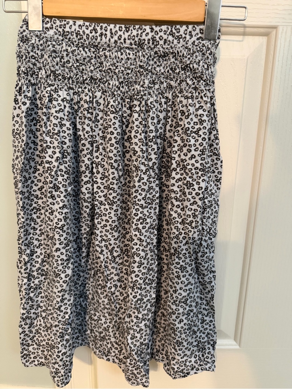 Carter's Black and Light Blue Smocked Waist Floral Skirt